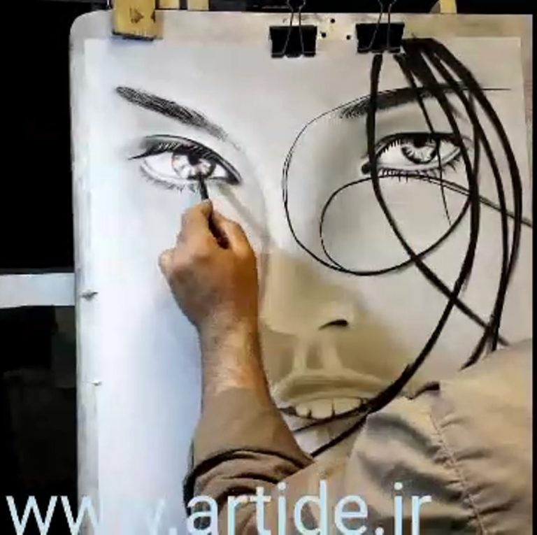 ویدیو ۱۰ – آموزشگاه نقاشی ایده اراک – آموزش نقاشی – طراحی چهره – سیاه قلم